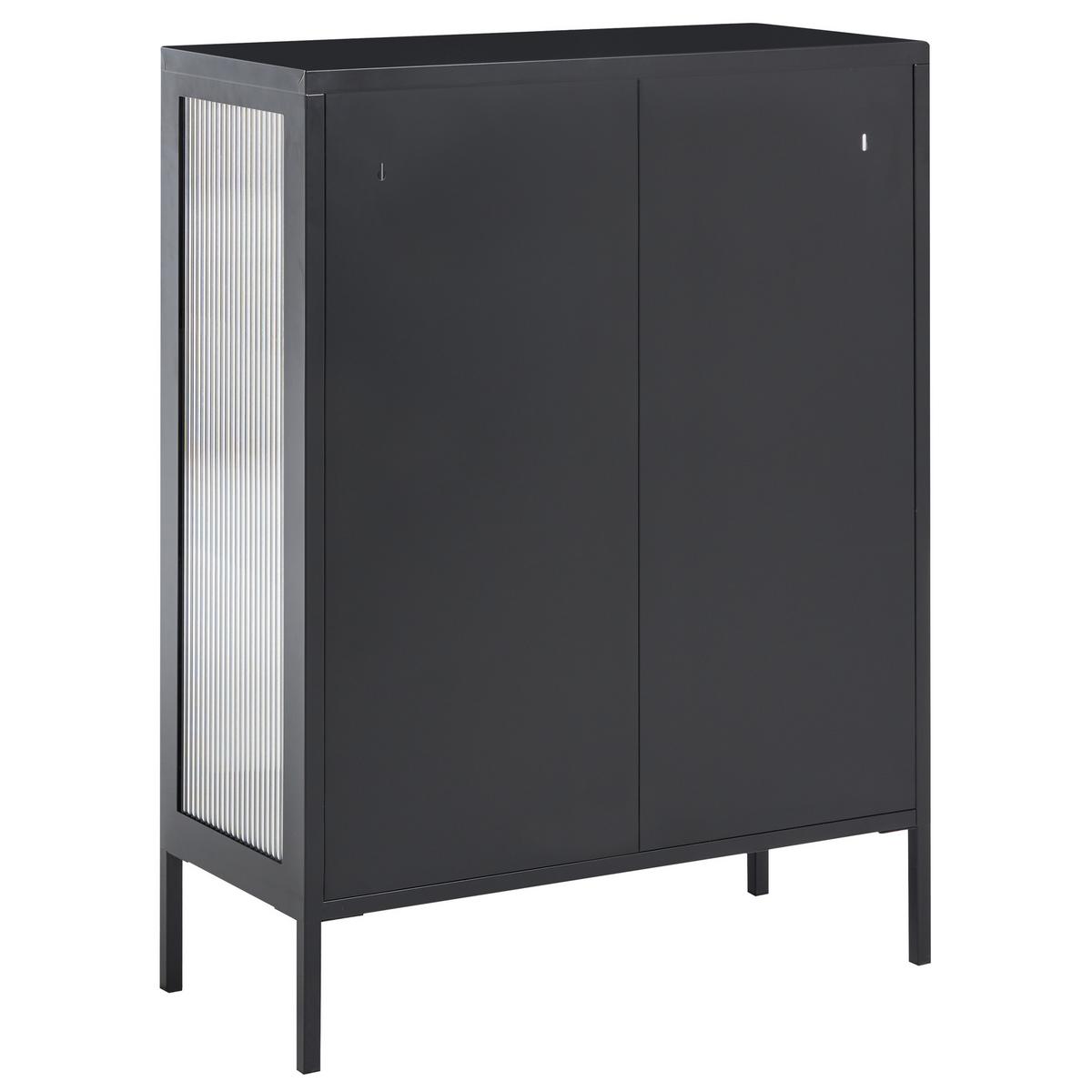 BÜROSCHRANK Metall Schwarz Gleora - Schwarz, Metall (80/105/35cm) - Beliani