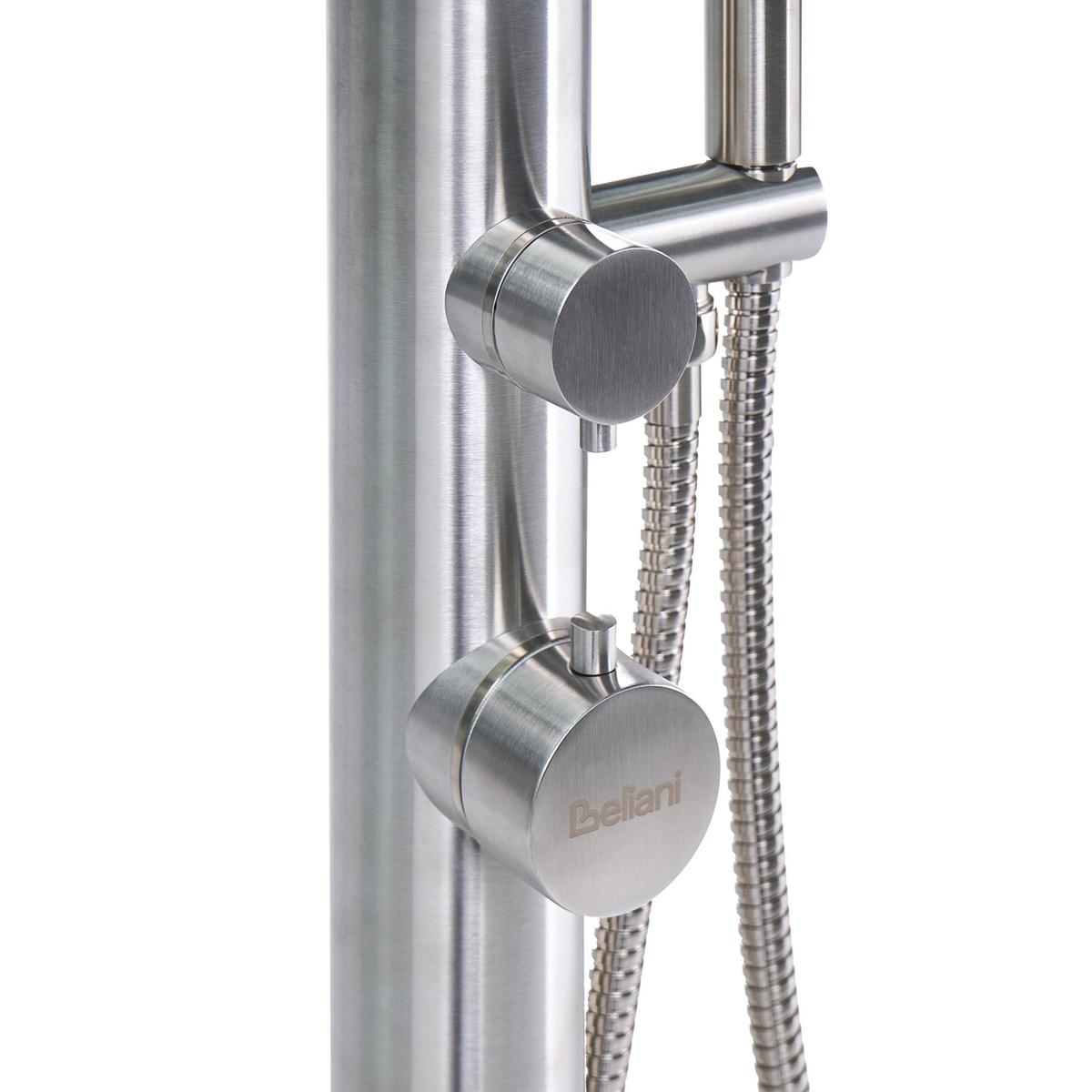 FREISTEHENDE Gartendusche Silber Sorapata - Silberfarben, Metall (57/230/17cm) - Beliani
