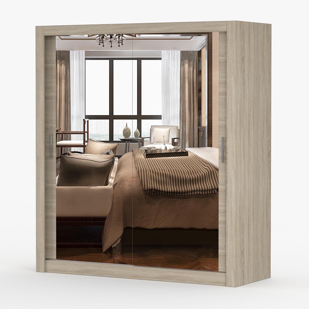 KLEIDERSCHRANK Milan 180 cm, 180/215/64, 2-türig, Sonoma-Eiche - Sonoma Eiche, Holzwerkstoff (180/215/64cm) - imoebel24