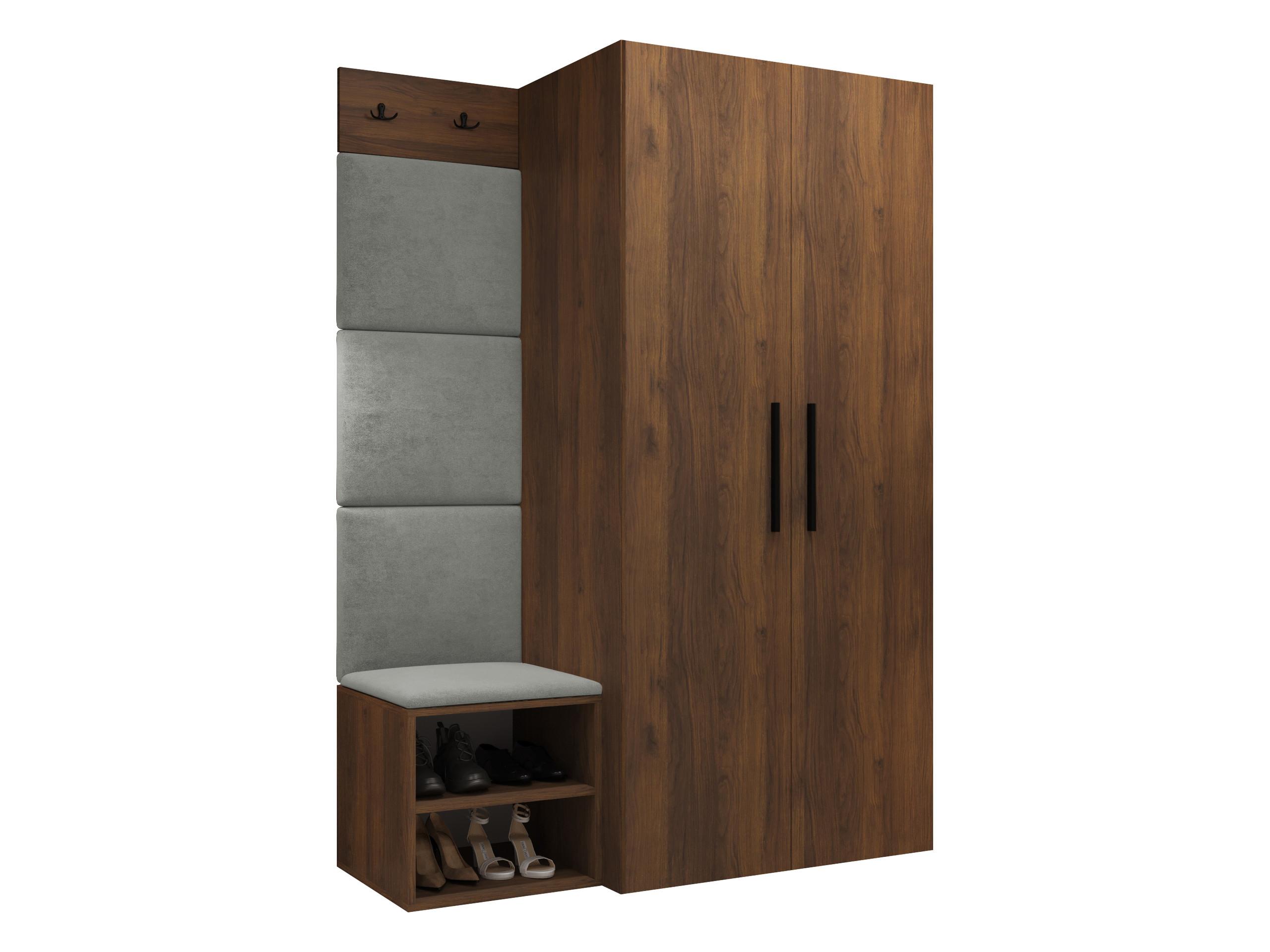 GARDEROBEN-SET Medi IV - Nussbaumfarben/Schwarz, Holzwerkstoff/Kunststoff (80/191/50cm) - MIRJAN24
