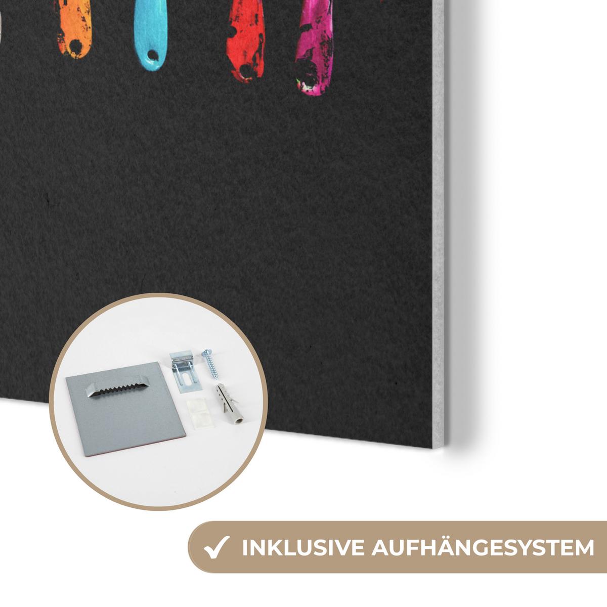 AKUSTIKBILD Löffel - Gewürze - Modern - Graffiti - Farbe - Farbenfroh Kunstdruck Schlafzimmer 50x70 cm - Multicolor, Kunststoff (50/70/0.9cm) - MuchoWow