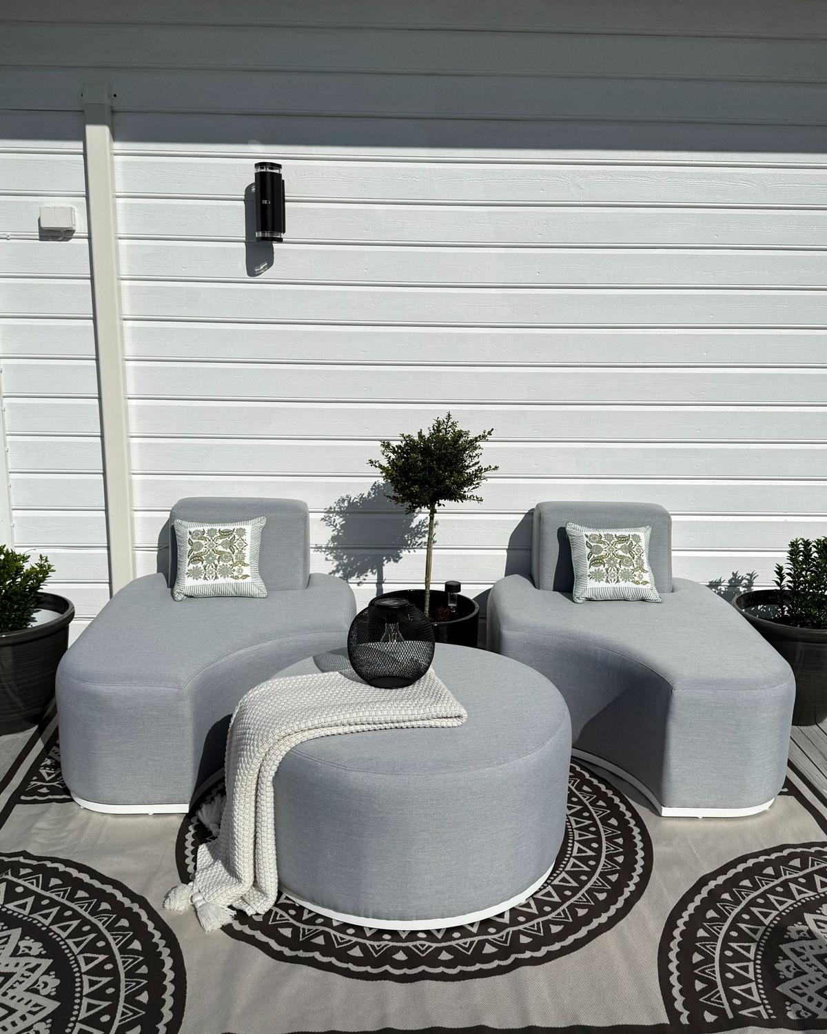 OUTDOORTEPPICH Grau 160/230 cm Nellore - Dunkelgrau/Beige, Kunststoff (160/230cm) - Beliani