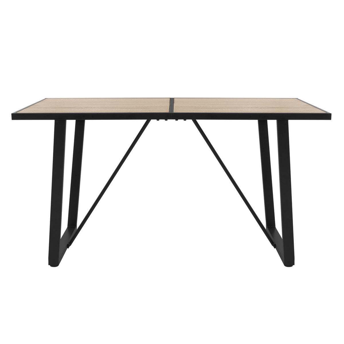 ESSTISCH 140x70x75 cm rechteckig Eiche Optik mit Metallgestell - Braun, Metall (140/70/75cm) - ML-DESIGN