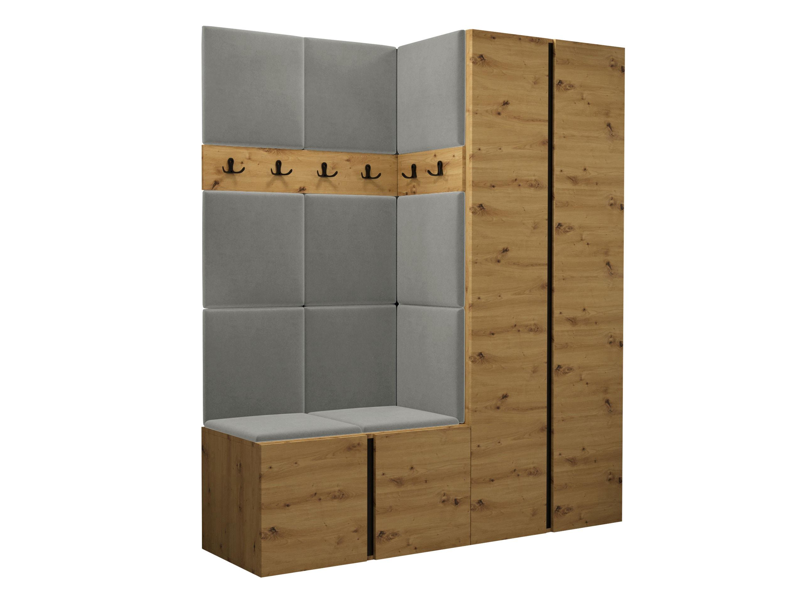 GARDEROBEN-SET Orion III - Eiche Artisan/Grau, Holzwerkstoff/Kunststoff (158/186/46cm) - MIRJAN24
