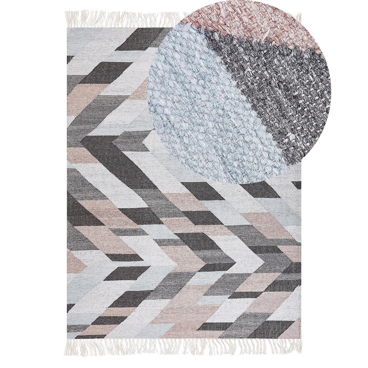 TEPPICH geflochten Nakkas 200/140 cm - Multicolor, Naturmaterialien (140/200cm) - Beliani