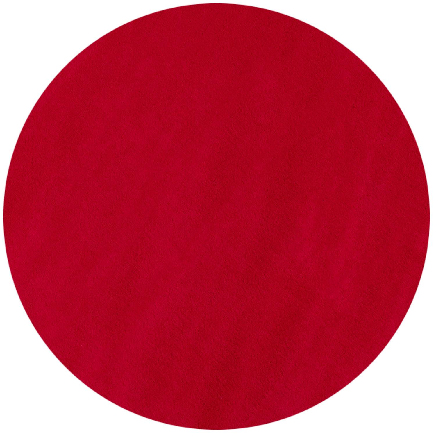 TEPPICH Kurzflor Waschbar LECH in Rot, einfarbig, Ø 120 cm - Rot, Textil (120/120cm) - KADIMA DESIGN
