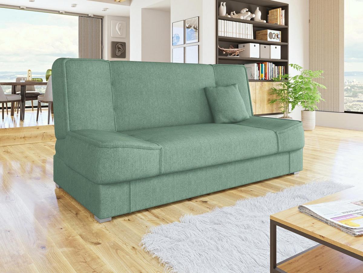 SCHLAFSOFA Gabi - Silberfarben/Mintgrün, Holz/Kunststoff (175/80/80cm) - MIRJAN24
