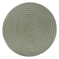 TEPPICH Kurzflor CETINA Gestreift Polypropylen-Polyester Grün 120 x 120 cm - Grün, Textil (120/120cm) - KADIMA DESIGN