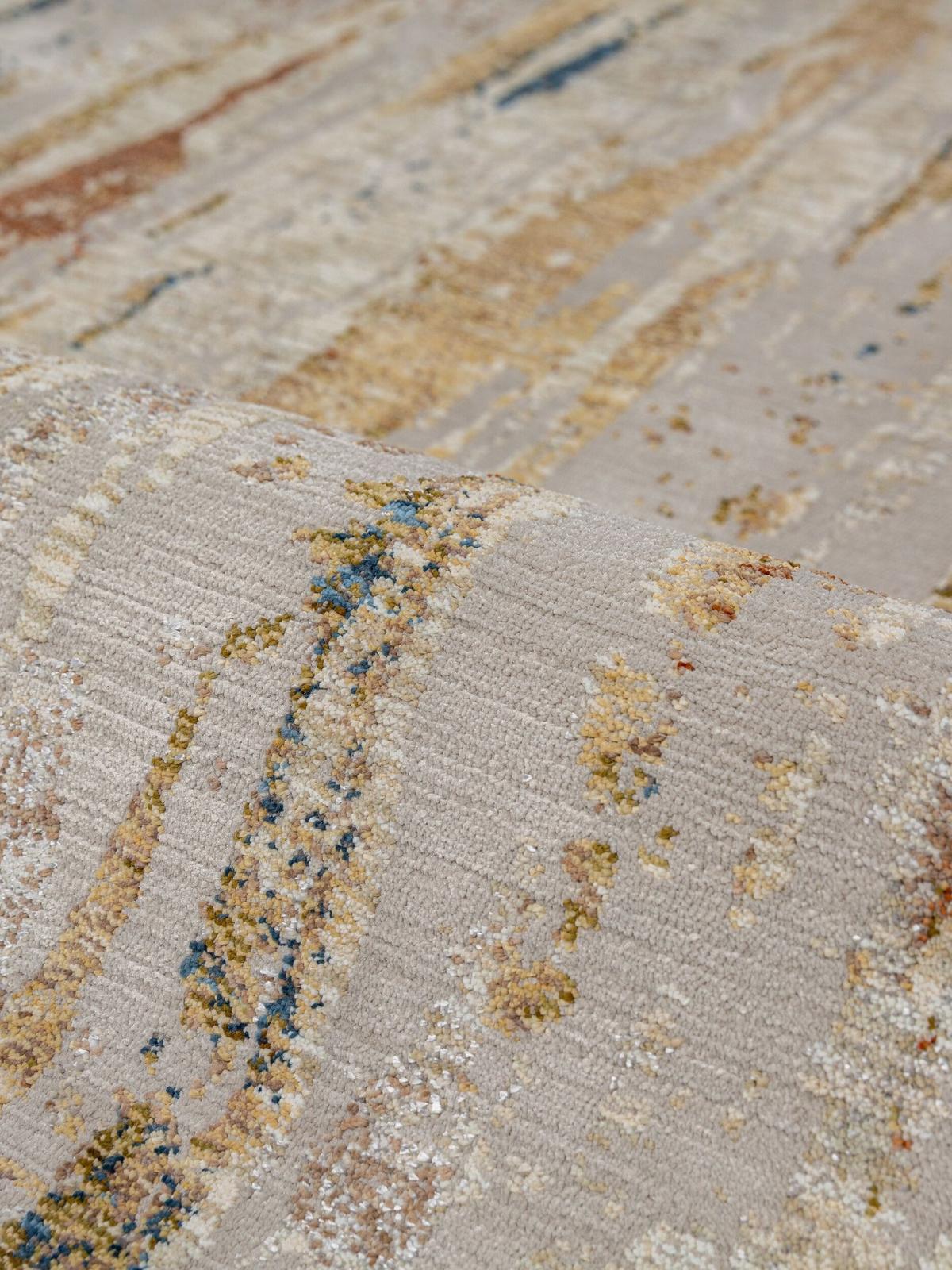KURZFLORTEPPICH, mit Fransen, BLENG, Farbstriche, Beige-Multicolor, 120 x 160 cm - Beige, Textil (120/160cm) - KADIMA DESIGN