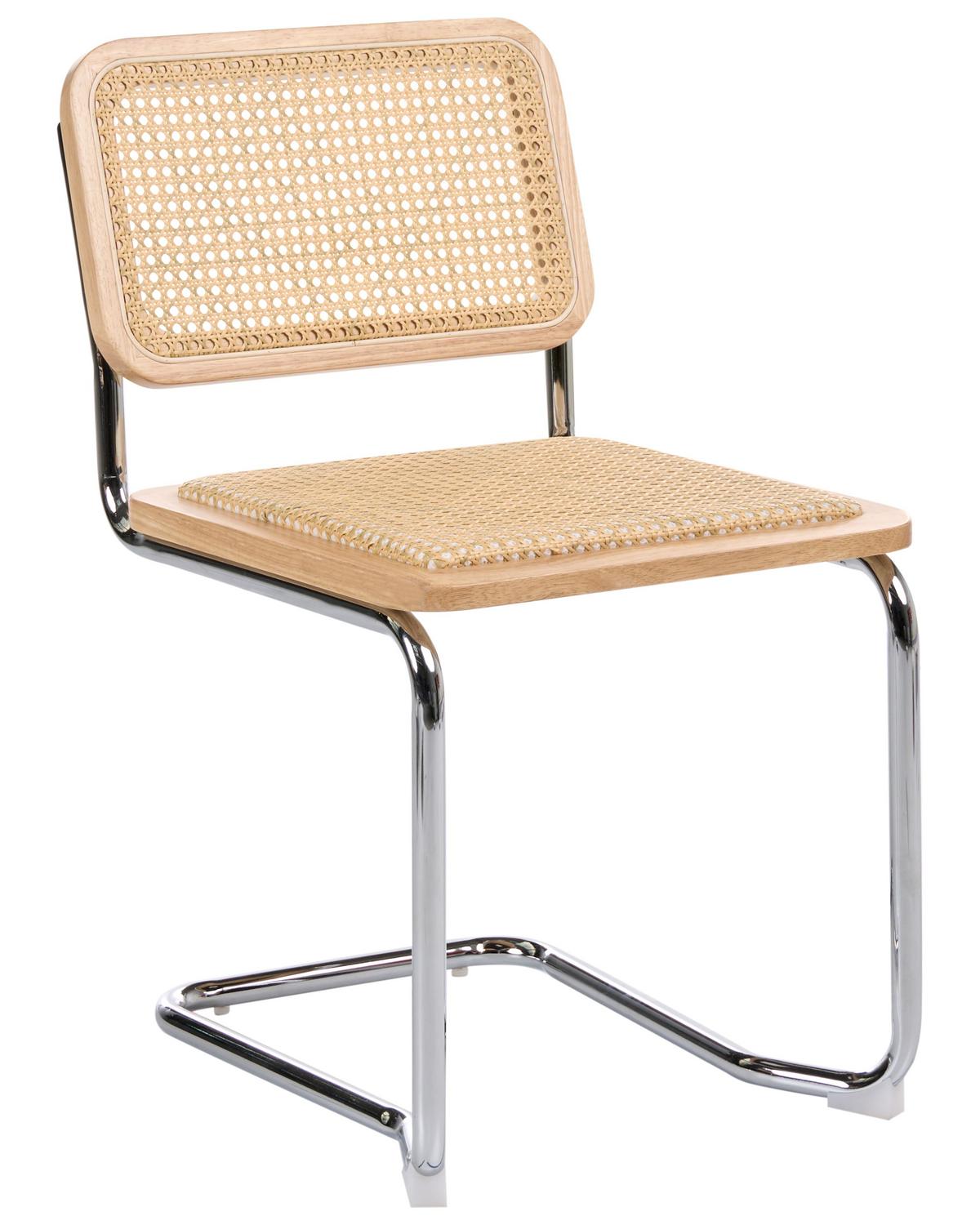 ESSZIMMERSTUHL 2er-Set Rattan natürlich/hellbraun Cordova - Hellbraun/Naturfarben, Naturmaterialien (49/83/50cm) - Beliani