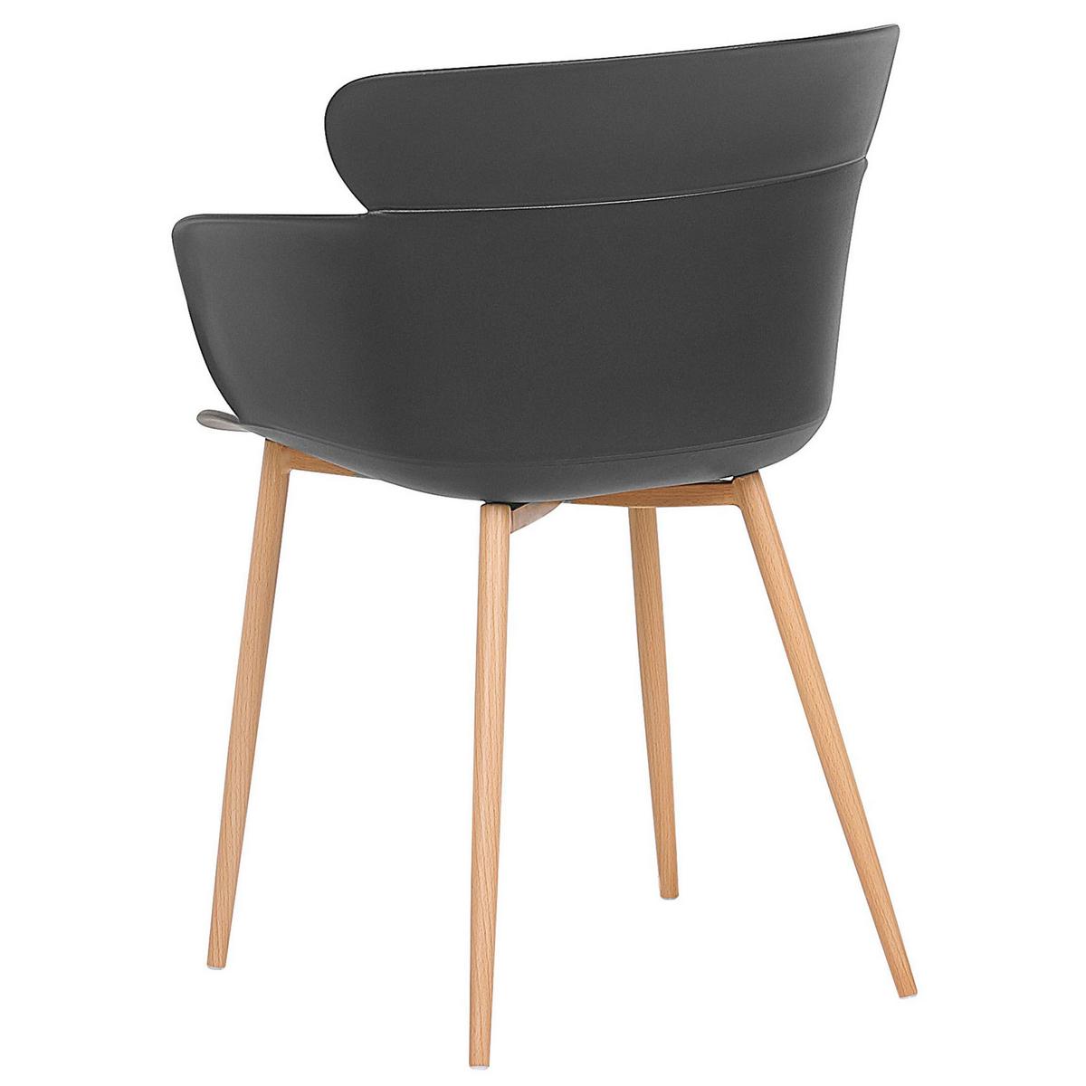 ESSZIMMERSTUHL 2er-Set Kunststoff Schwarz Sumkley - Schwarz, Kunststoff/Metall (61/82/54cm) - Beliani