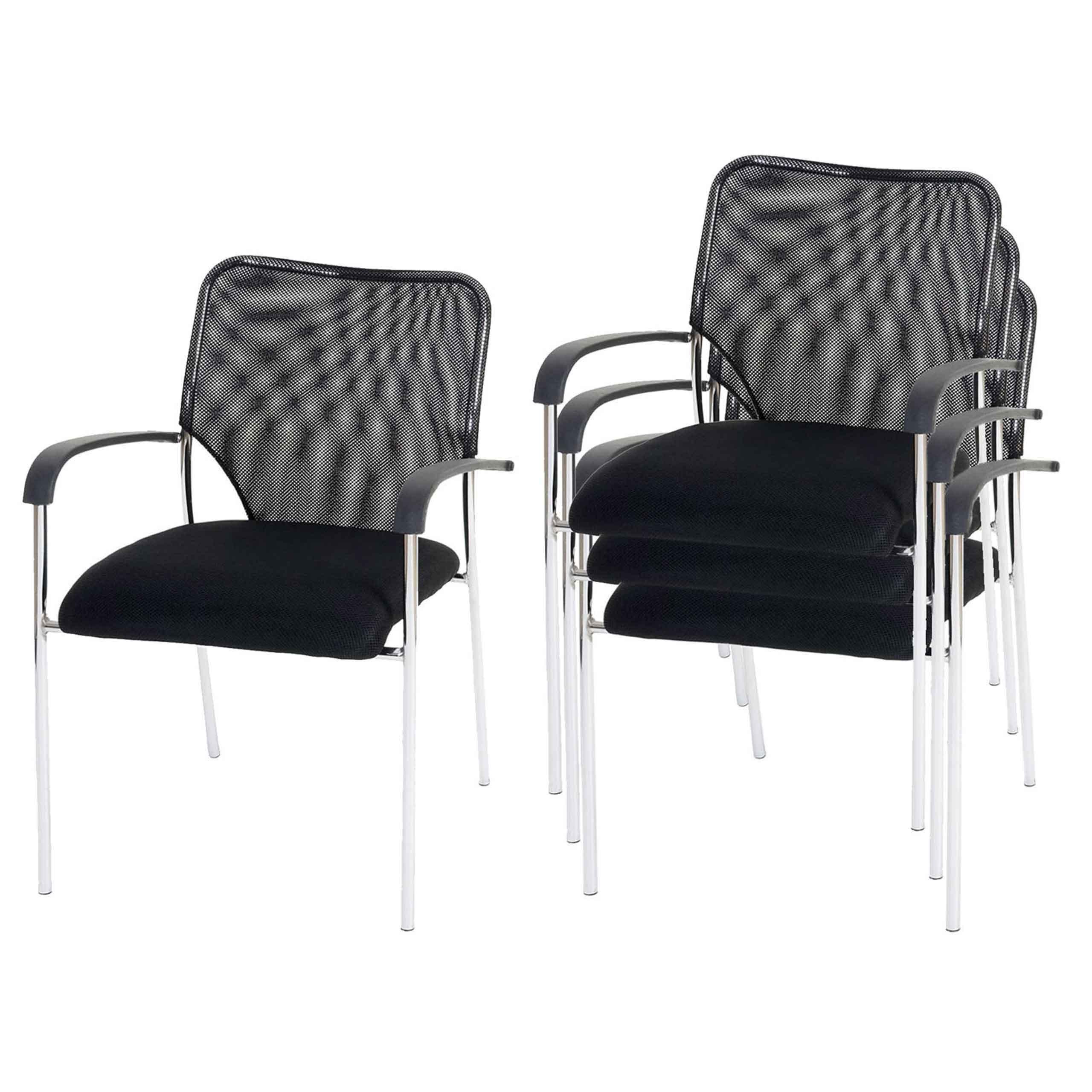 BESUCHERSTUHL Schwarz - Schwarz, Textil (55/83/60cm) - MCW