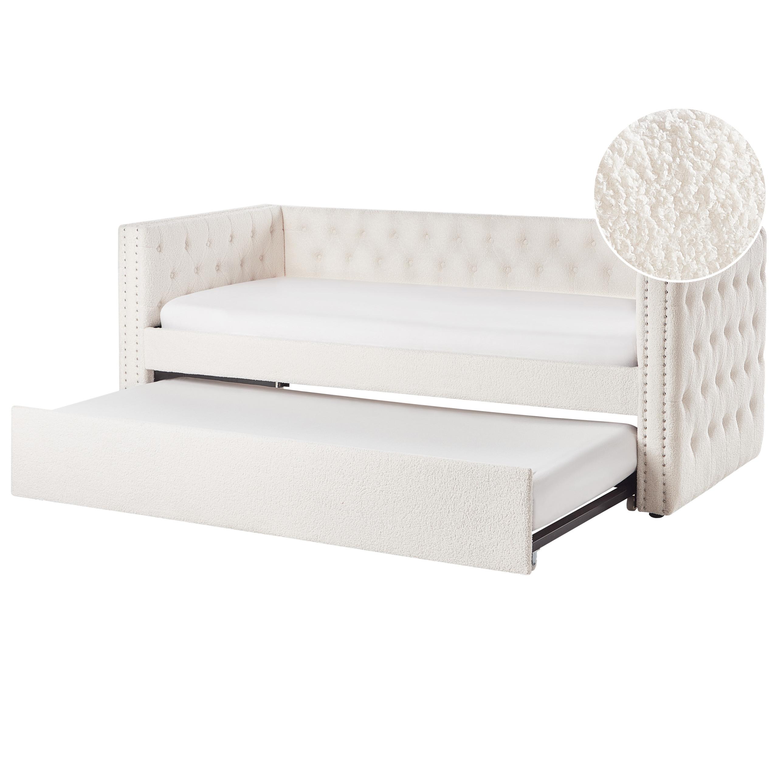 TAGESBETT Weiß 90-200 cm Gassin - Weiß, Holz/Textil (90/200cm) - Beliani