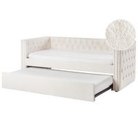 TAGESBETT Weiß 90-200 cm Gassin - Weiß, Holz/Textil (90/200cm) - Beliani