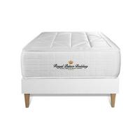 BETT Windsor Taschenfederkern und Memory-Schaum 90 x 200 cm h1 - Kit Bettgestell Weiß - Beige/Weiß, Karton/Holz (90/200cm) - ROYAL PALACE BEDDING
