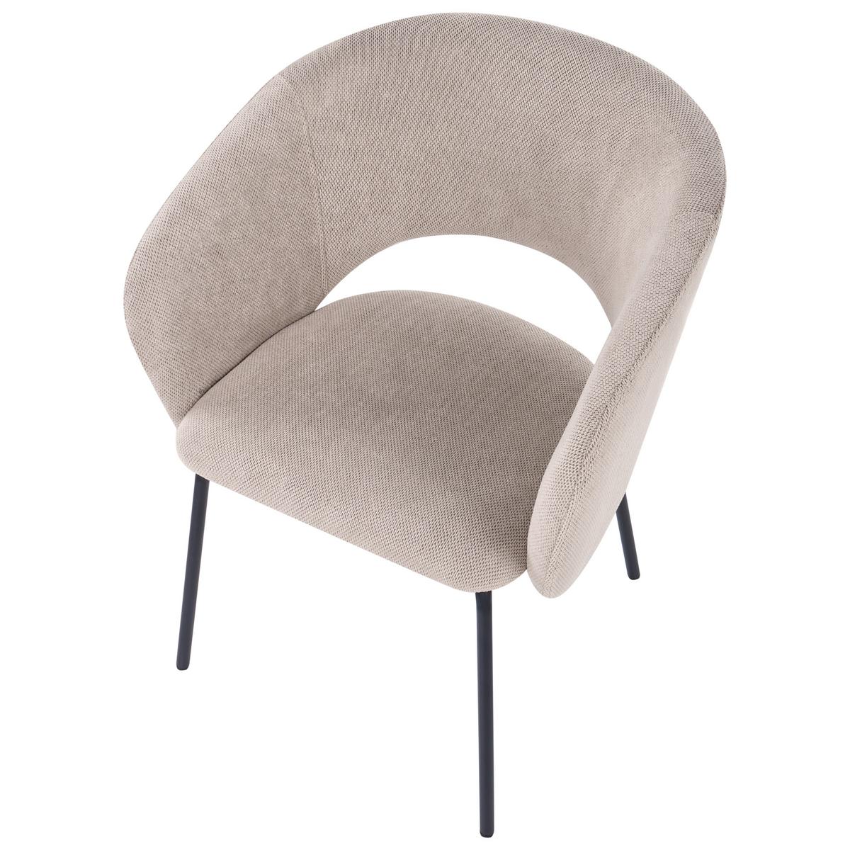 ESSZIMMERSTUHL 2er Set Stoff Taupe Blakely - Taupe, Textil/Metall (60/80/55cm) - Beliani