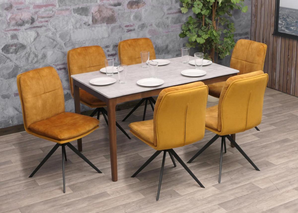 ESSZIMMERSTUHL Gelb 6er-Set - Gelb, Textil (47/90/56cm) - MCW
