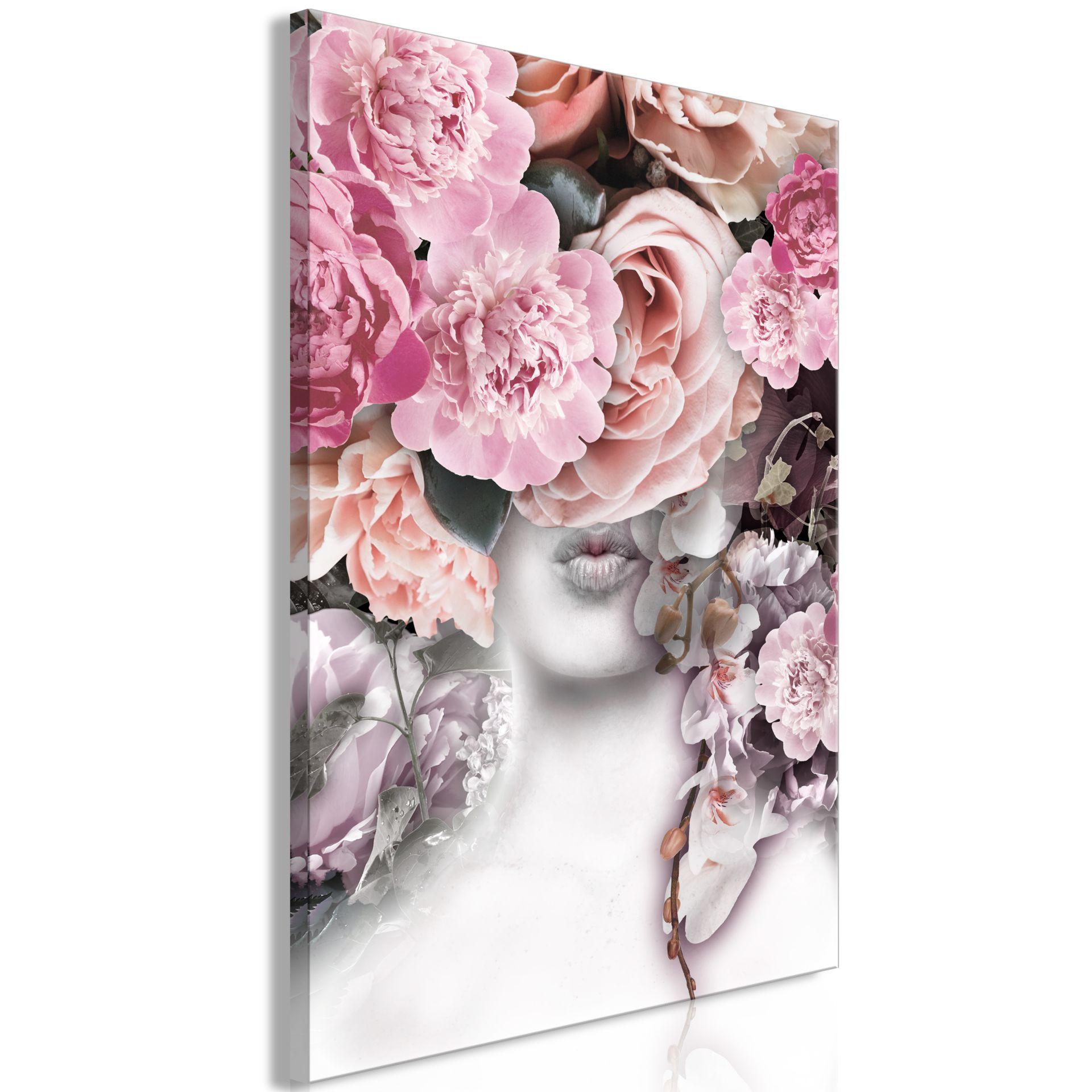 KUNSTDRUCK Grau 40/60 cm - Pink/Grau, Textil (40/60cm) - KUNSTLOFT