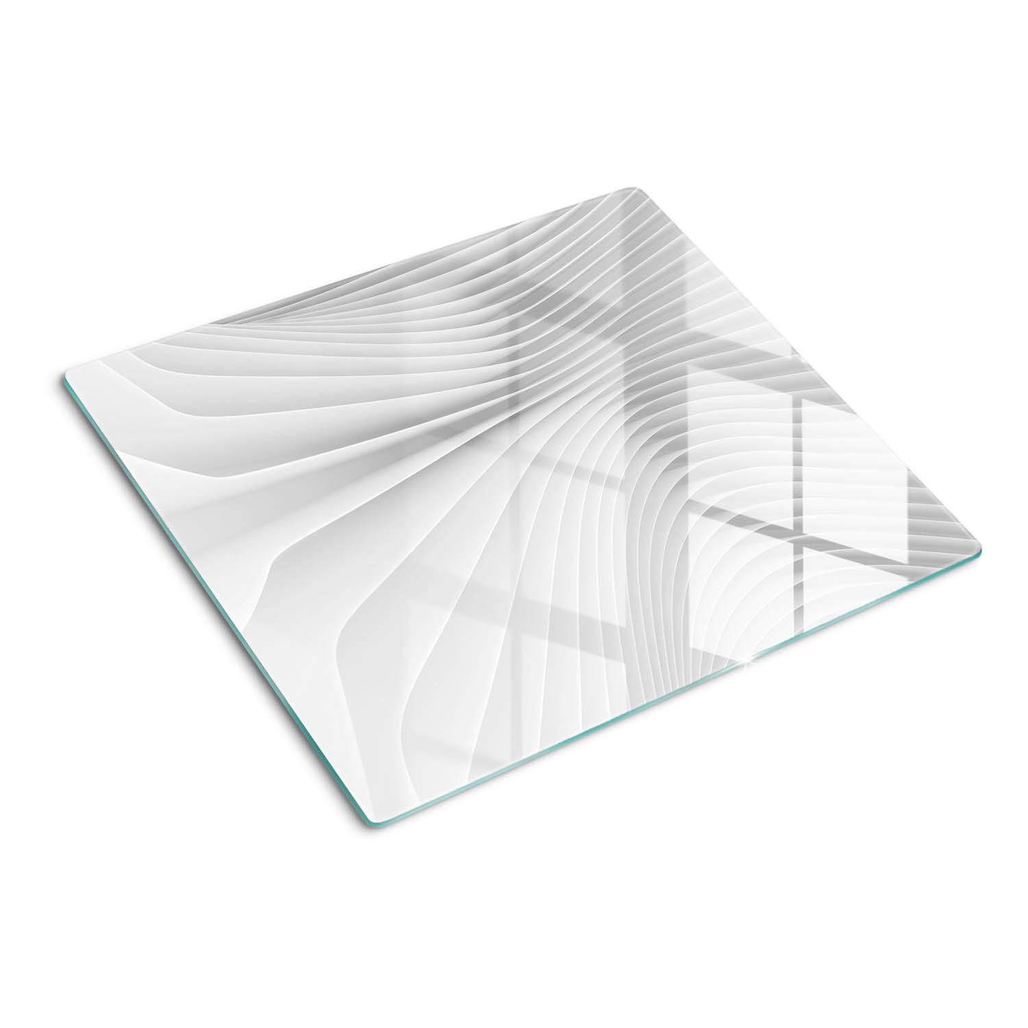 GLASPLATTE 60x52 cm Abstraktionslinien - Weiß, Glas (60/0.4/52cm) - TULUP