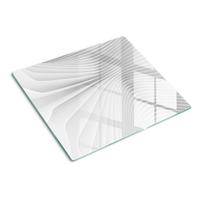 GLASPLATTE 60x52 cm Abstraktionslinien - Weiß, Glas (60/0.4/52cm) - TULUP