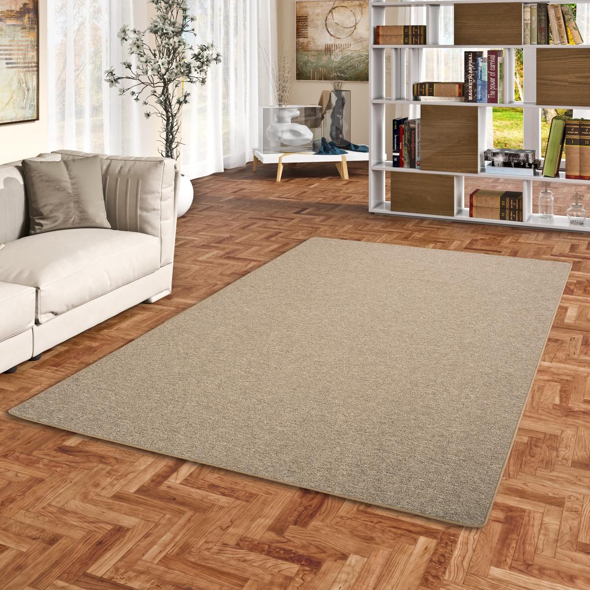 FEINSCHLINGEN VELOUR TEPPICH STRONG - Nussbaumfarben, Textil (133/133cm) - Snapstyle