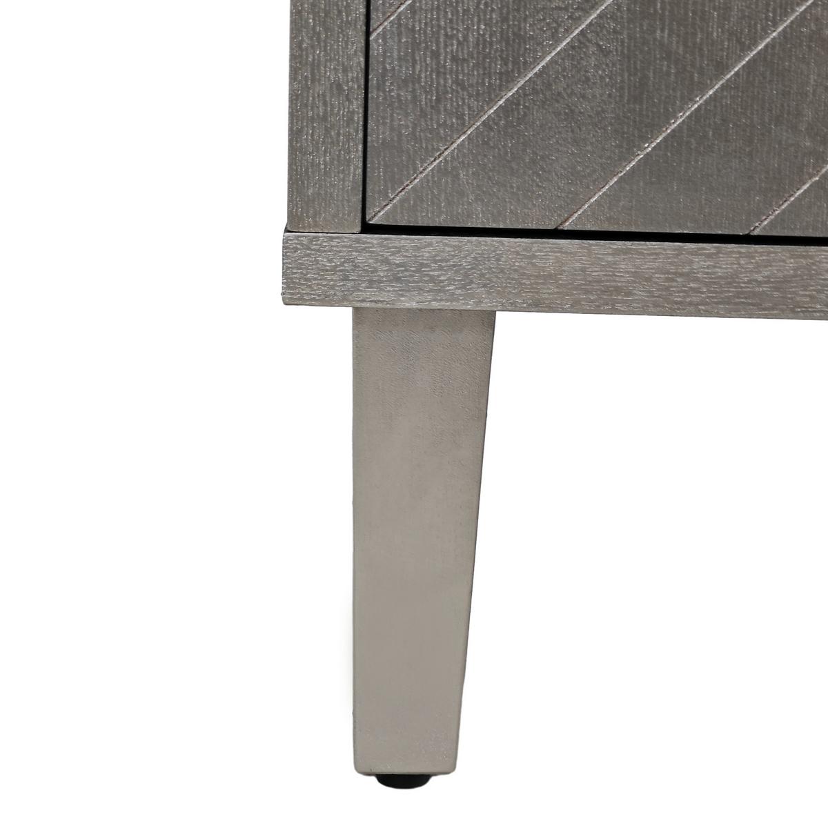 SIDEBOARD Grau Holzoptik mit 4 Türen & Kiefernholzbeinen - Grau, Holzwerkstoff (152/83/40cm) - Urban Meuble