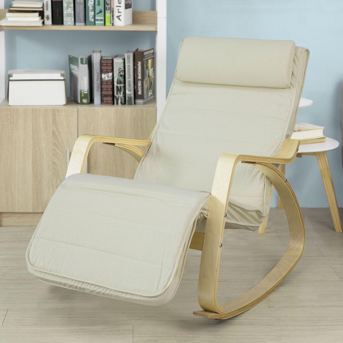 SCHAUKELSTUHL Weiß - Weiß, Holz/Textil (66/80/68cm) - SoBuy
