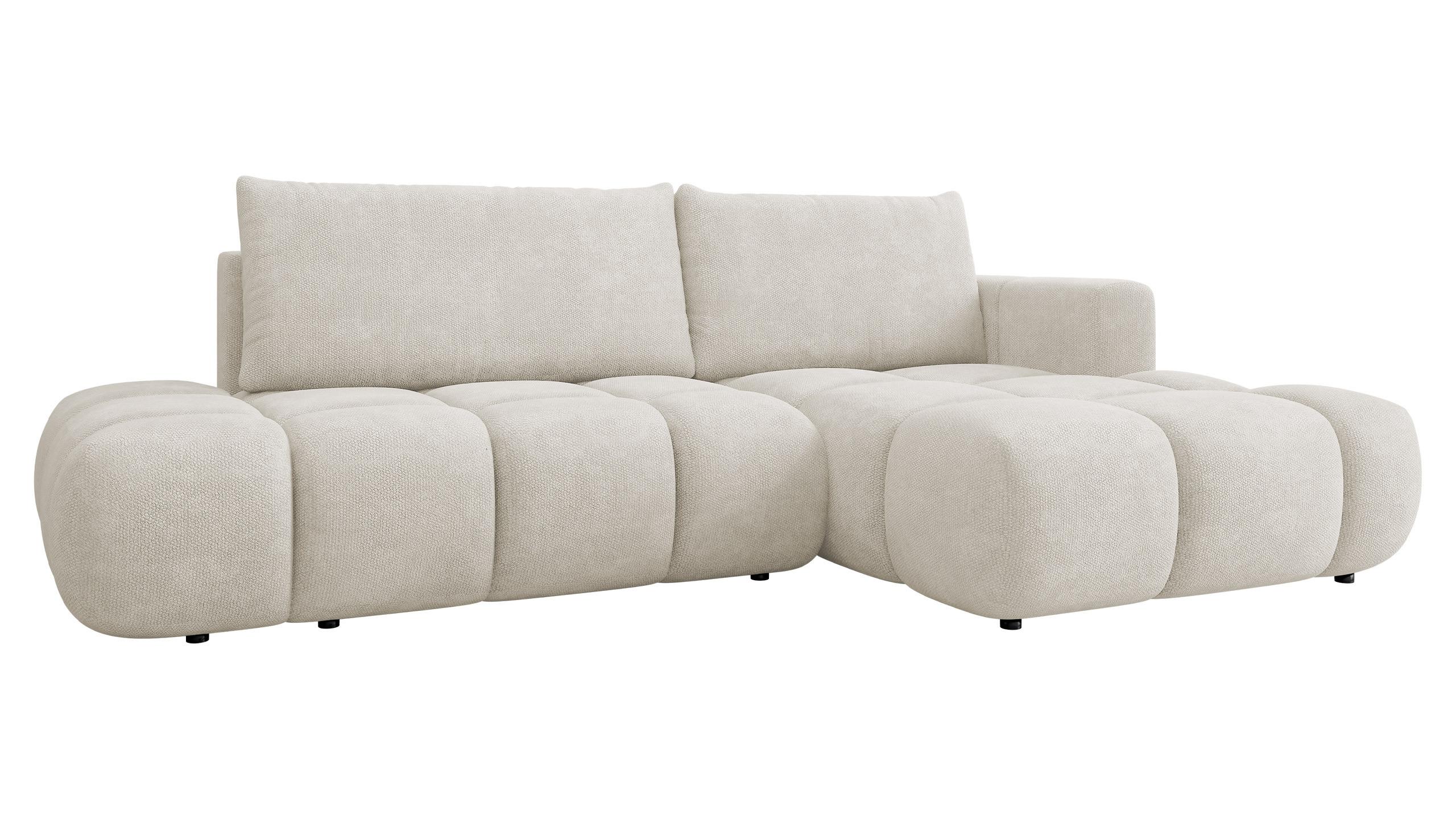 ECKSOFA Soffi, Seite: Rechts - Creme/Schwarz, Holz/Kunststoff (283/166cm) - MIRJAN24