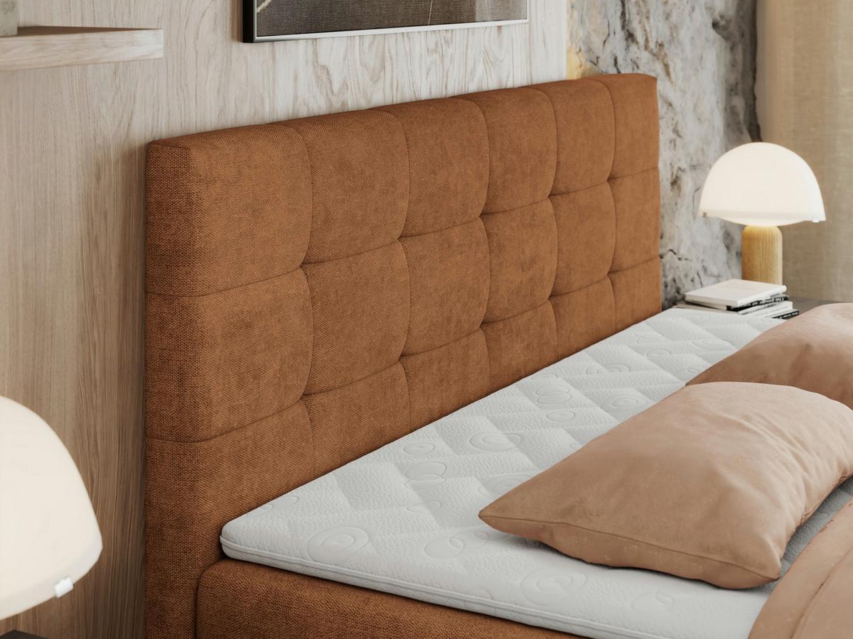BOXBETT CENTO 140/200 Orange Strukture - H3 - Orange, Holz/Textil (140/200cm) - MKS
