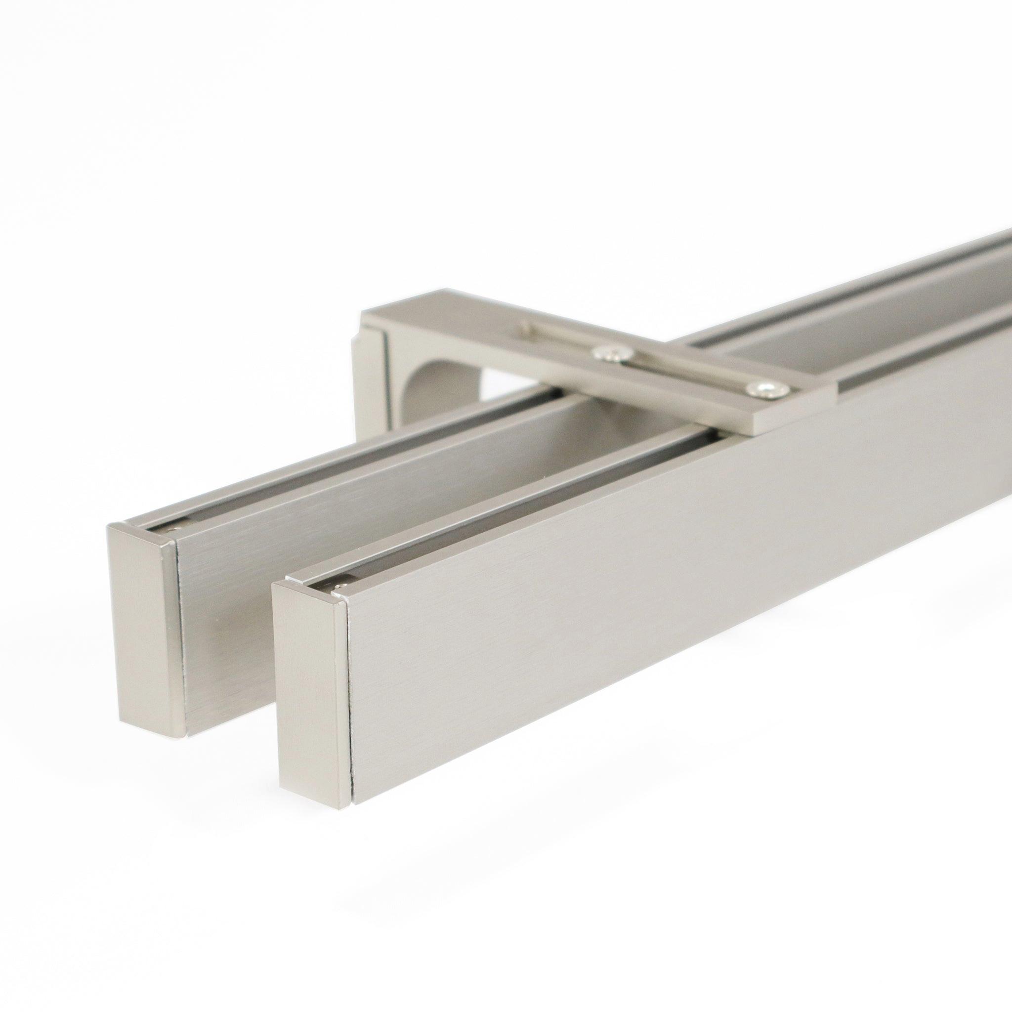 GARDINENSCHIENE 2-lauf Loft - Silberfarben, Metall (120cm) - Deco-Raum