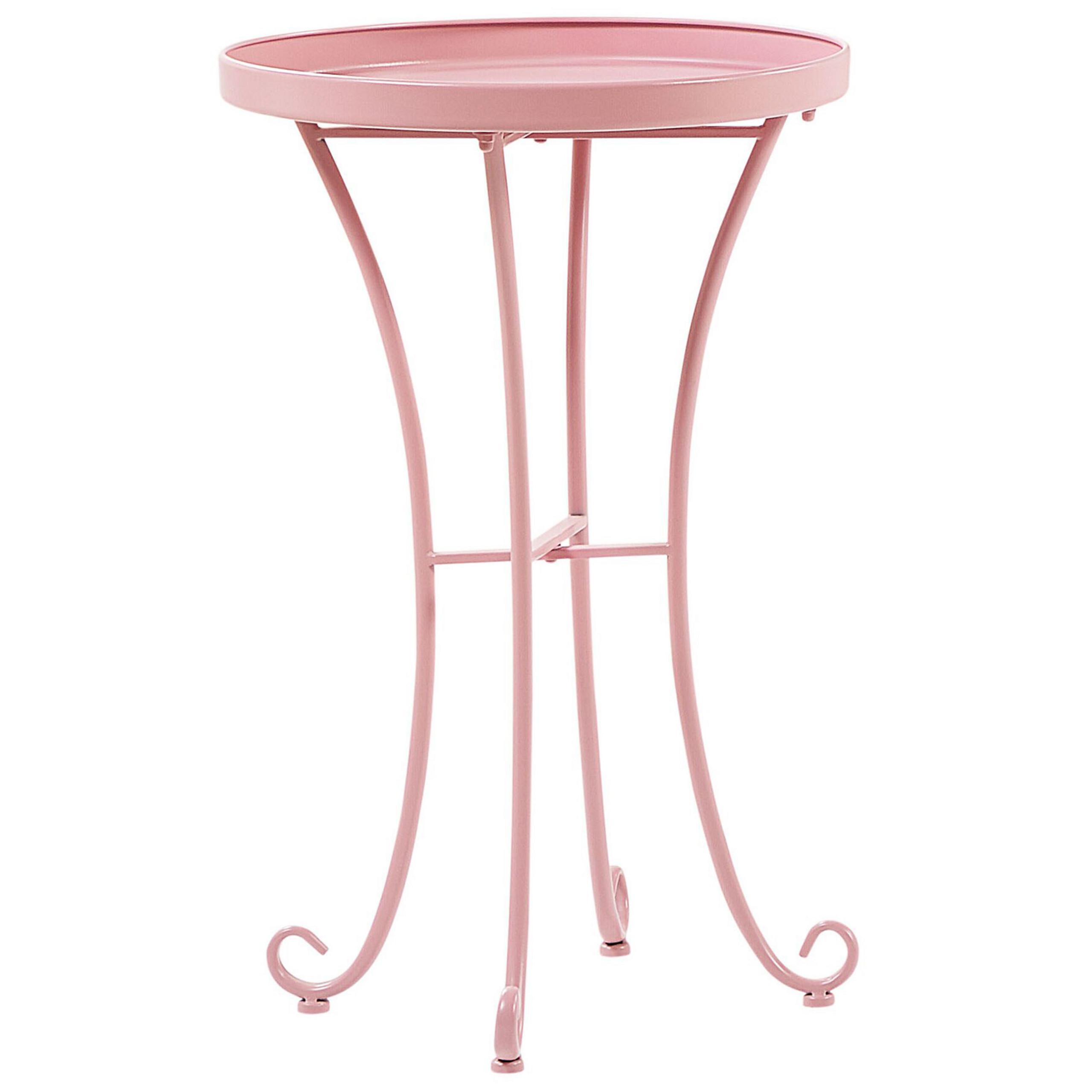 GARTENTISCH Metall Rosa Cavinia - Pink, Metall (40/40/64cm) - Beliani