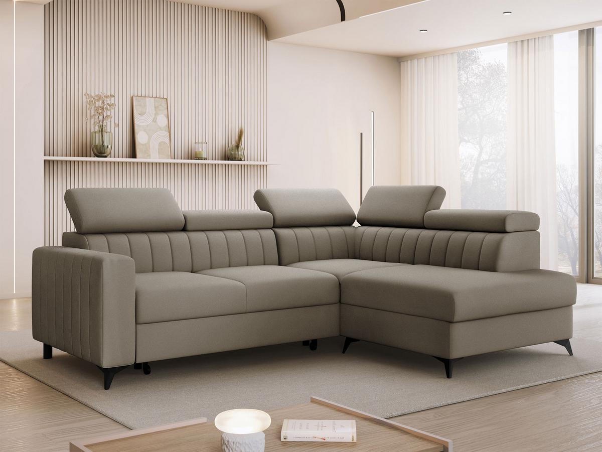 ECKSOFA Milano 2RRLXP, Seite: Rechts 2R+R+LXP - Beige, Holz/Textil (195/249cm) - MIRJAN24