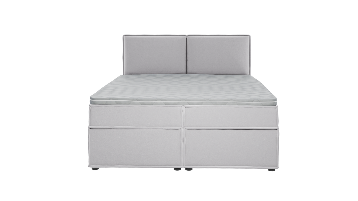 BOXBETT Eclipse 160/200 cm Silber Luxusmicrofaser - Silberfarben/Schwarz, Holz/Kunststoff (160/200cm) - S-Style Möbel
