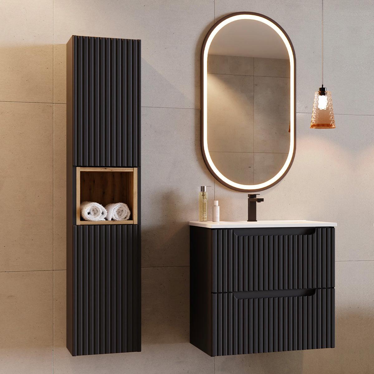 WASCHTISCHUNTERSCHRANK 60cm Riva Schwarz - Schwarz, Holzwerkstoff (60/57/40cm) - Petits-meubles