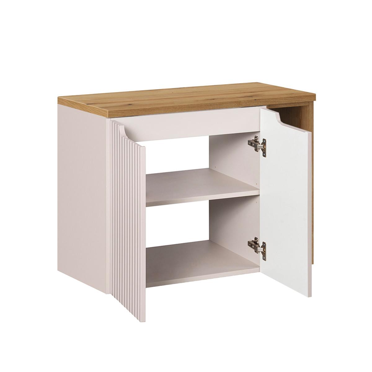 BADMÖBEL 80.4cm Riva 2er-Set Kaschmir und Holz - Beige, Holzwerkstoff (80.4/59.5/40cm) - Petits-meubles