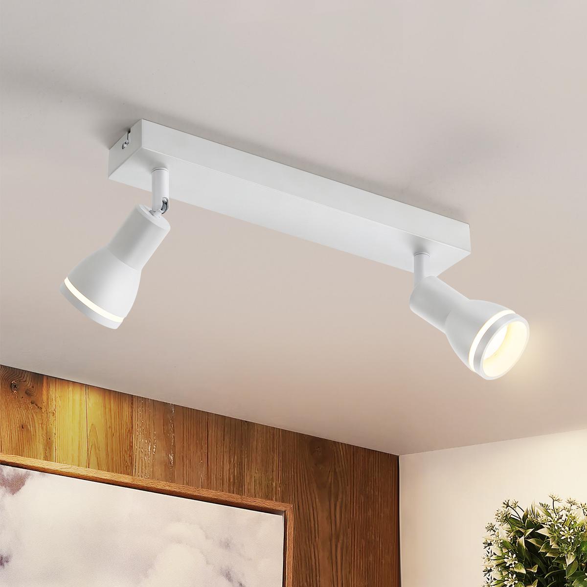 DECKENSTRAHLER Homburg 2-flammig 30/5/15.7 cm - Weiß, Metall (30/5/15.7cm) - Nettlife