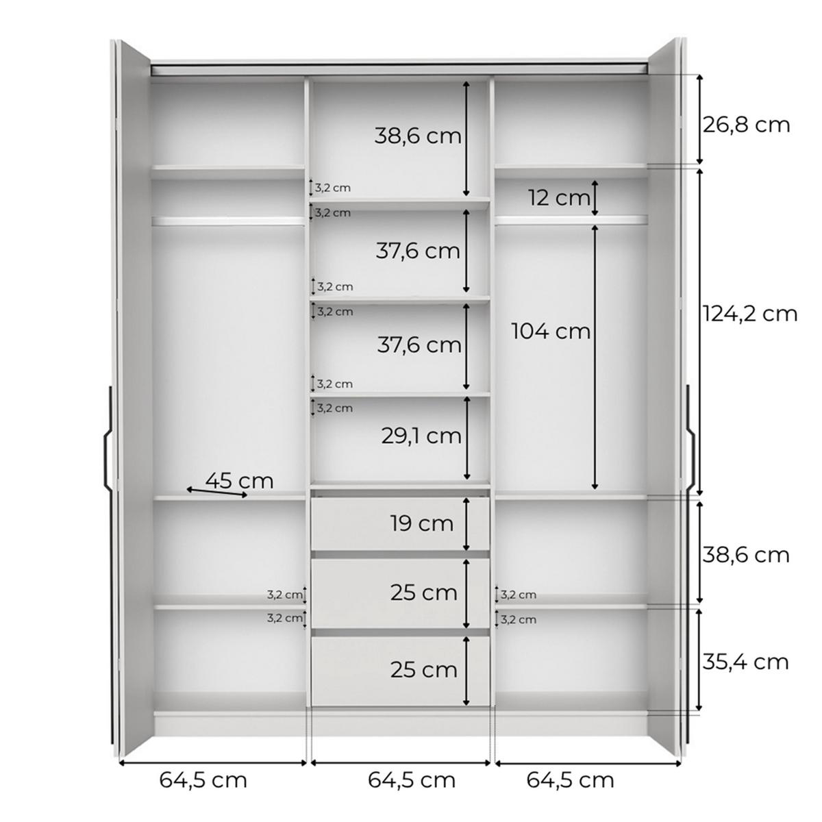 FALTTÜRENSCHRANK Omodeo 200 cm breit in Artisan-Eiche – mit WingLine-Falttüren - Eiche Artisan, Holzwerkstoff (200/240/58cm) - AX Living