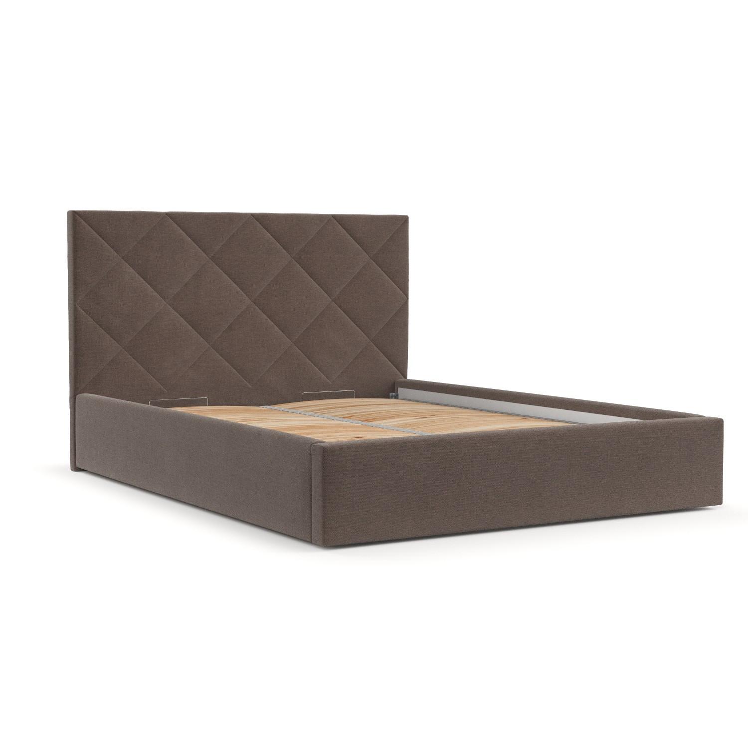 POLSTERBETT Torno 180/200 cm Braun im Asti Stoff - Schwarz/Naturfarben, Holz/Holzwerkstoff (180/200cm) - AltaBeds