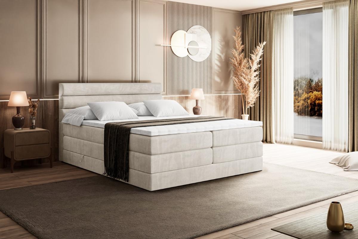 BOXSPRINGBETT CELESTIA KING - 140x200 - H3/H4 - Creme - Creme, Holzwerkstoff (140/200cm) - ALTDECOR