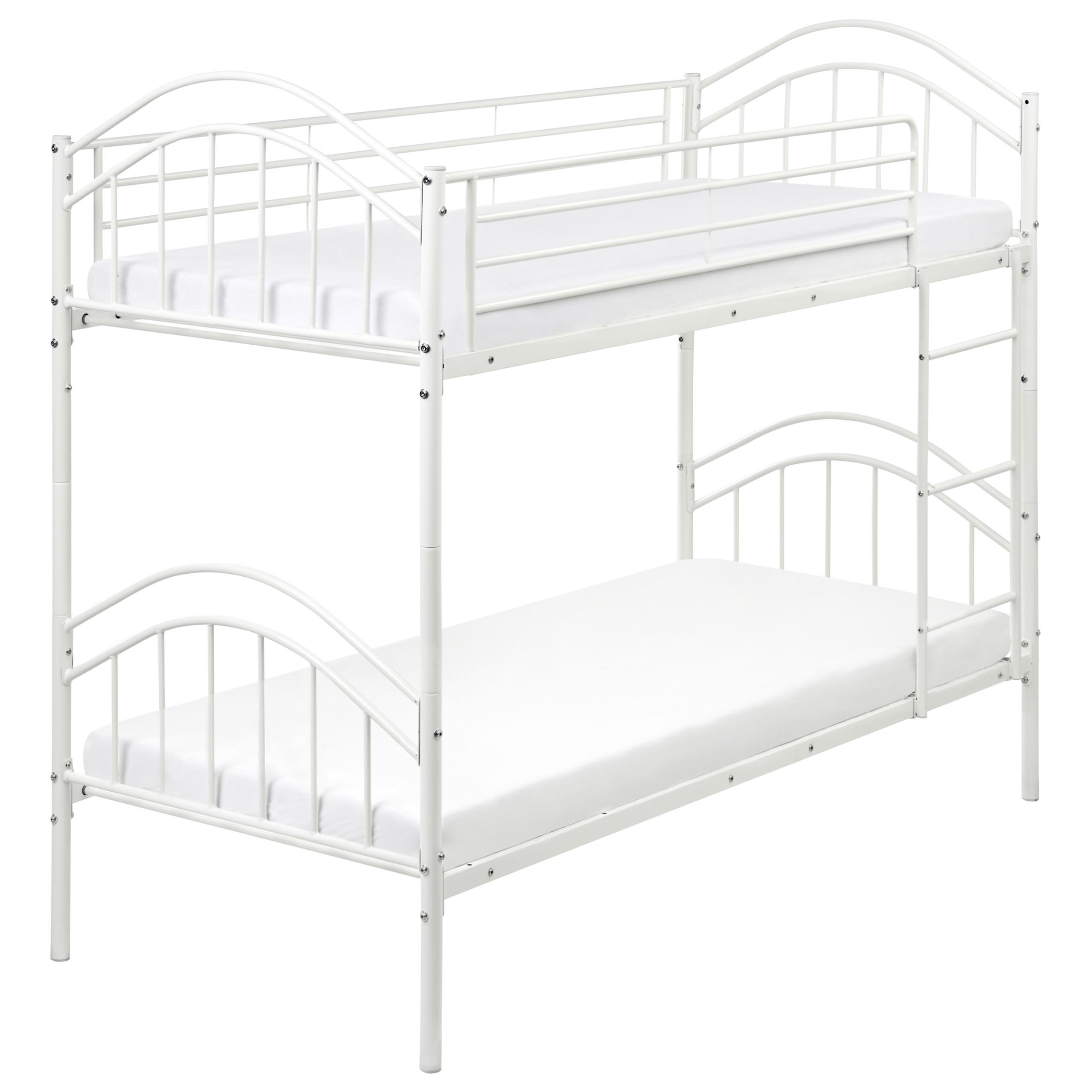 HOCHBETT 90/200 cm Weiß Chartres - Weiß, Metall (90/200cm) - Beliani