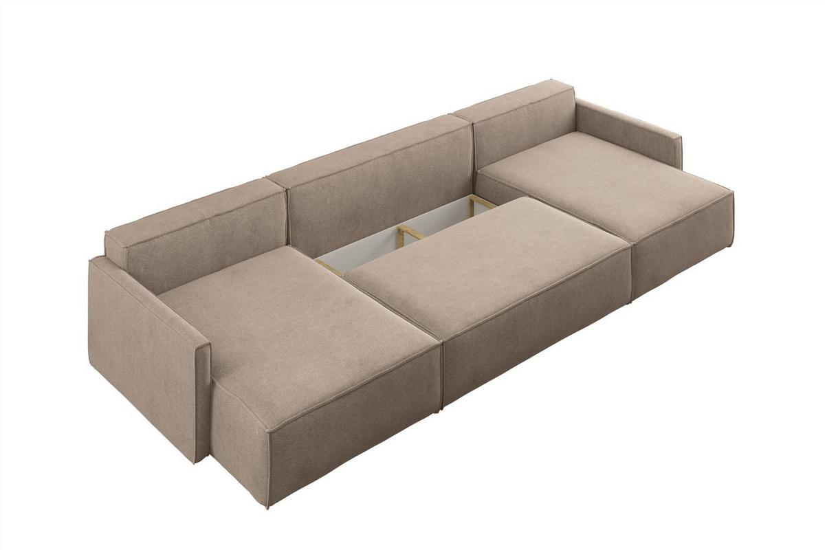 WOHNLANDSCHAFT Louis Scala - Beige, Holzwerkstoff/Textil (348/83/142cm) - Fun Möbel