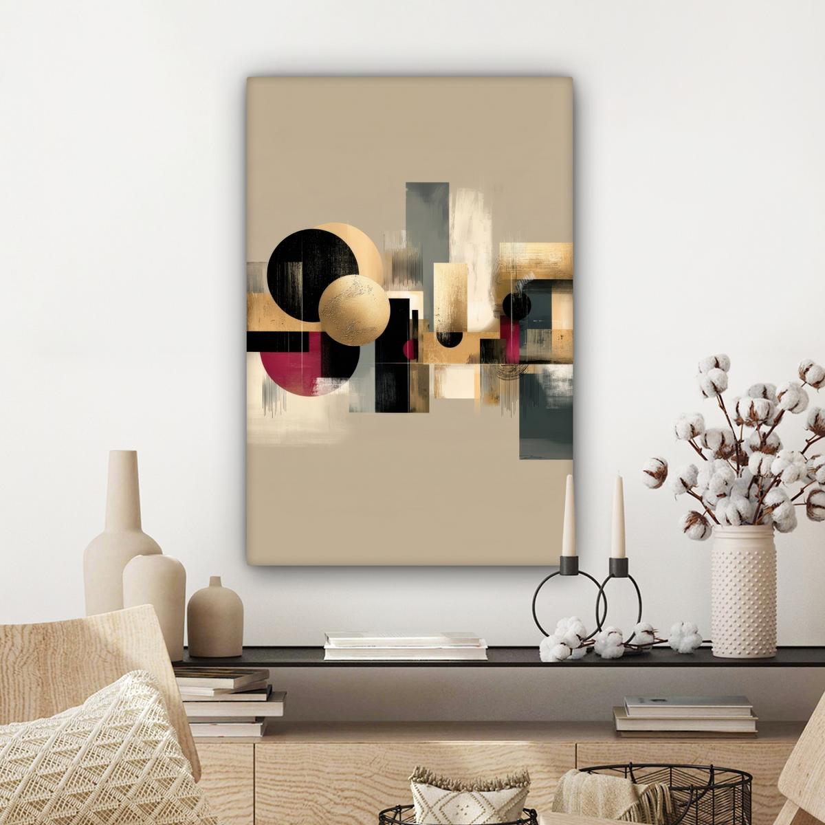 LEINWANDBILD Abstrakt - Formen - Beige - Texturen Wanddeko 40x60 cm - Beige, Textil (40/60cm) - MuchoWow