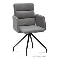 ARMLEHNSTUHL (4er-Set) Dianne 52x92x60 Schwarz/Grau - Schwarz/Grau, Kunststoff (60/92/52cm) - 58aufmkessel