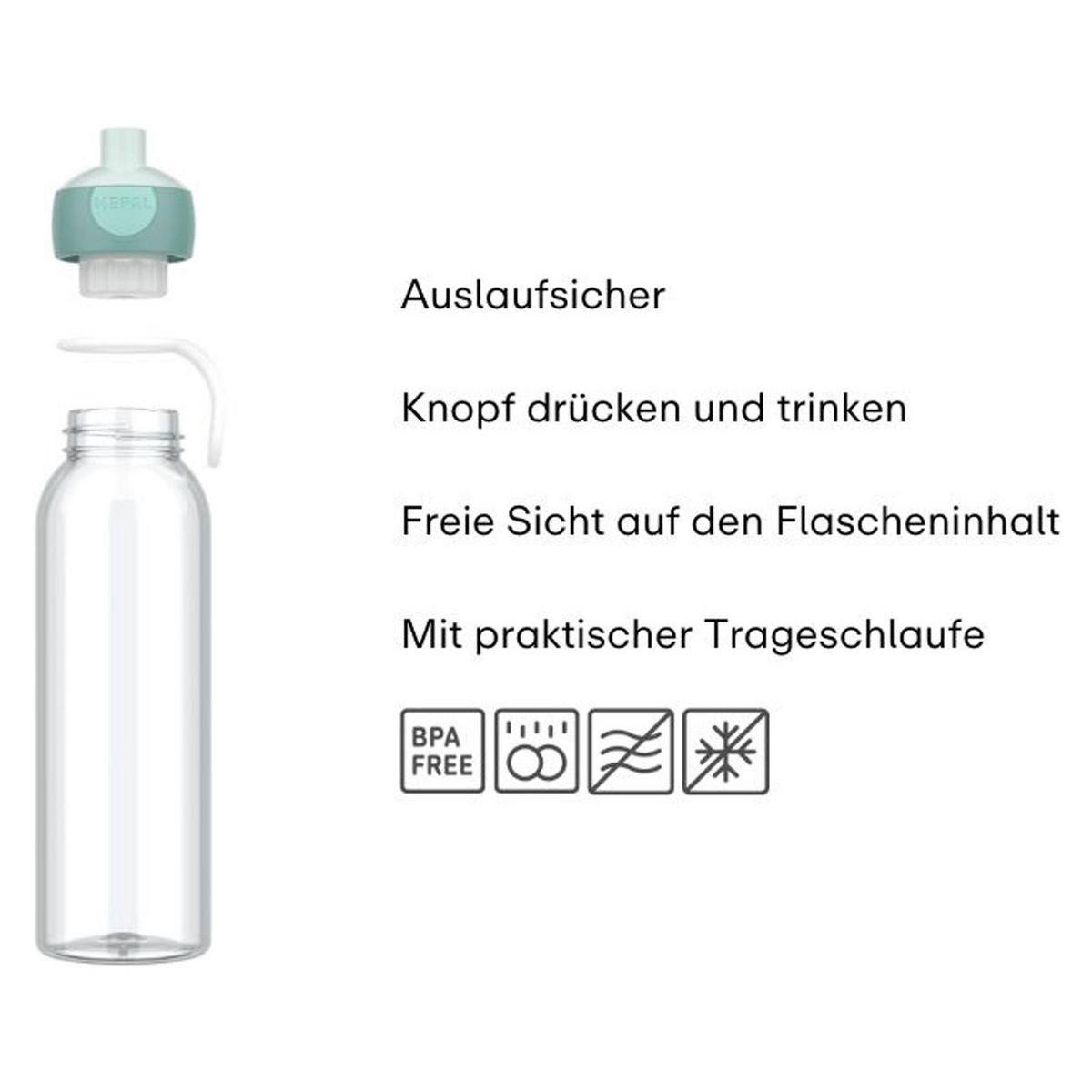 WASSERFLASCHE POP-UP Campus 2025 Cool Mint 500 ml - Mintgrün, Kunststoff (0.5L) - Mepal