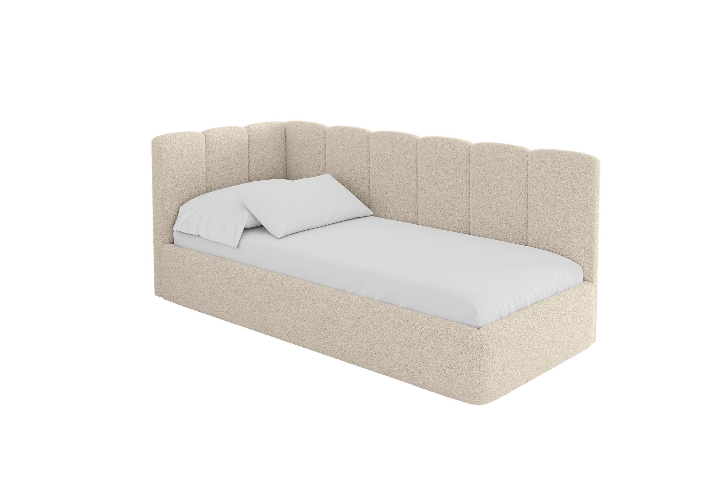 EINZELLBETT Jugendbett mit Bettkasten, Rechts - DEXY 100x200 Dunkelbeige - Taupe, Holzwerkstoff/Textil (100/200cm) - ALTDECOR