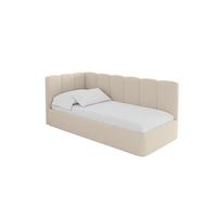 EINZELLBETT Jugendbett mit Bettkasten, Rechts - DEXY 90x200 Dunkelbeige - Taupe, Holzwerkstoff/Textil (90/200cm) - ALTDECOR