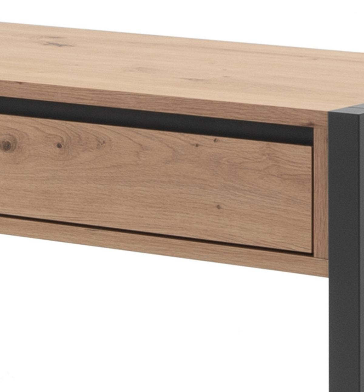 KONSOLENTISCH Eiche Artisan, grau 100 cm Industrial Design, Ablagetisch mit Schubladen - Anthrazit/Eiche Artisan, Holzwerkstoff (35/100/75cm) - Furn.Design