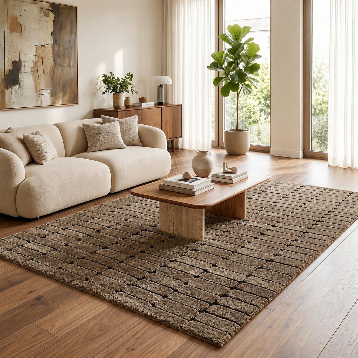 DESIGNER TEPPICH NOSY MODERN - Braun, Textil (80/150cm) - Pergamon