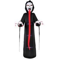 AUFBLASBARES-HALLOWEEN-SKELETT Polyestergewebe Schwarz - Schwarz, Textil (95/310/130cm) - Outsunny