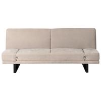 SCHLAFSOFA 2-Sitzer Chenillegewebe Hellbeige York - Beige/Schwarz, Textil (190/81/89cm) - Beliani